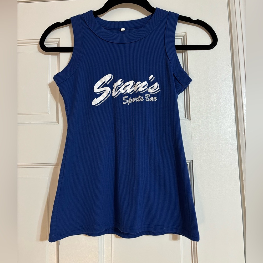 Blue Stan's Sports Bar Tank Top Womens